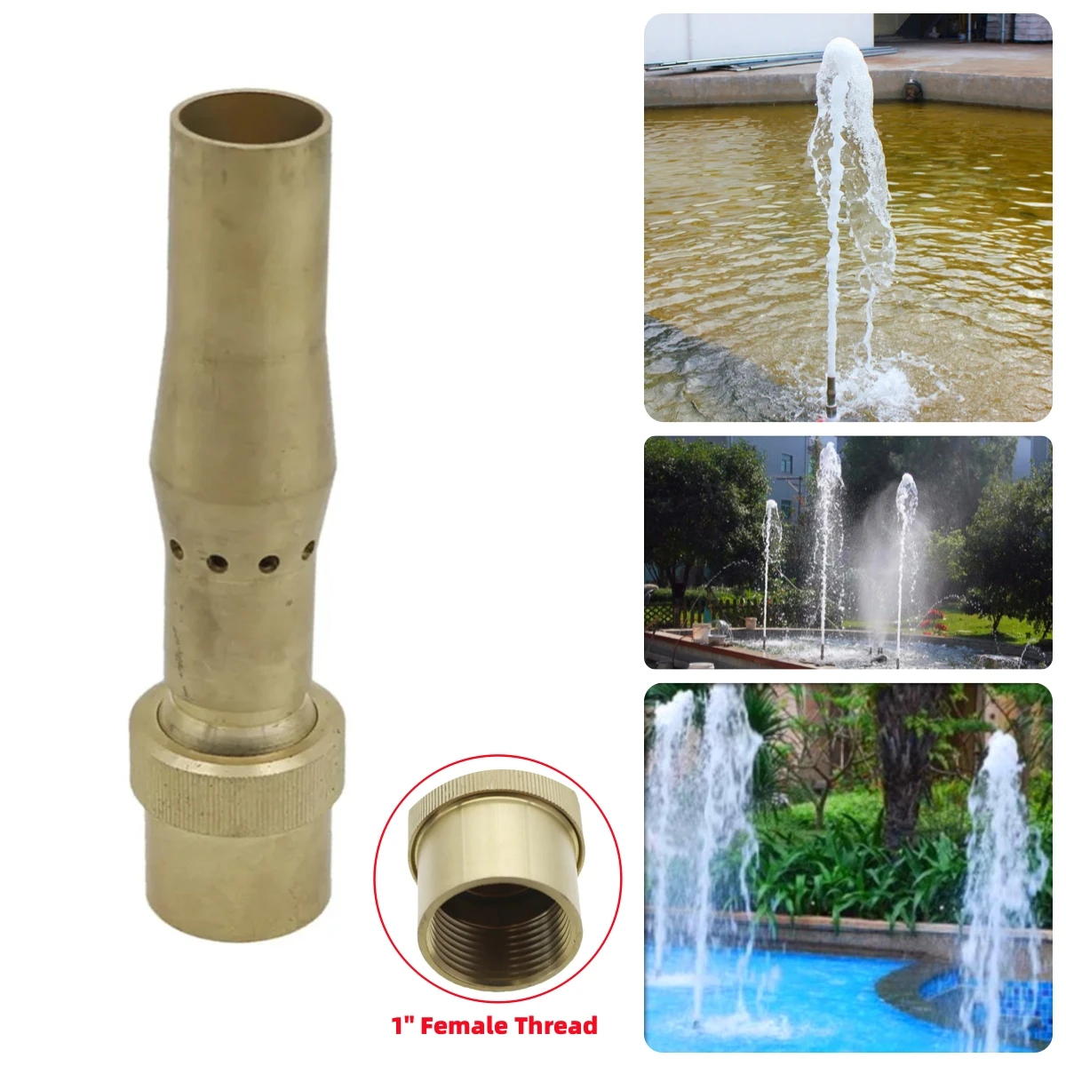 1Pc Adjustable Copper Foam Bubbling Fountain Nozzle 1