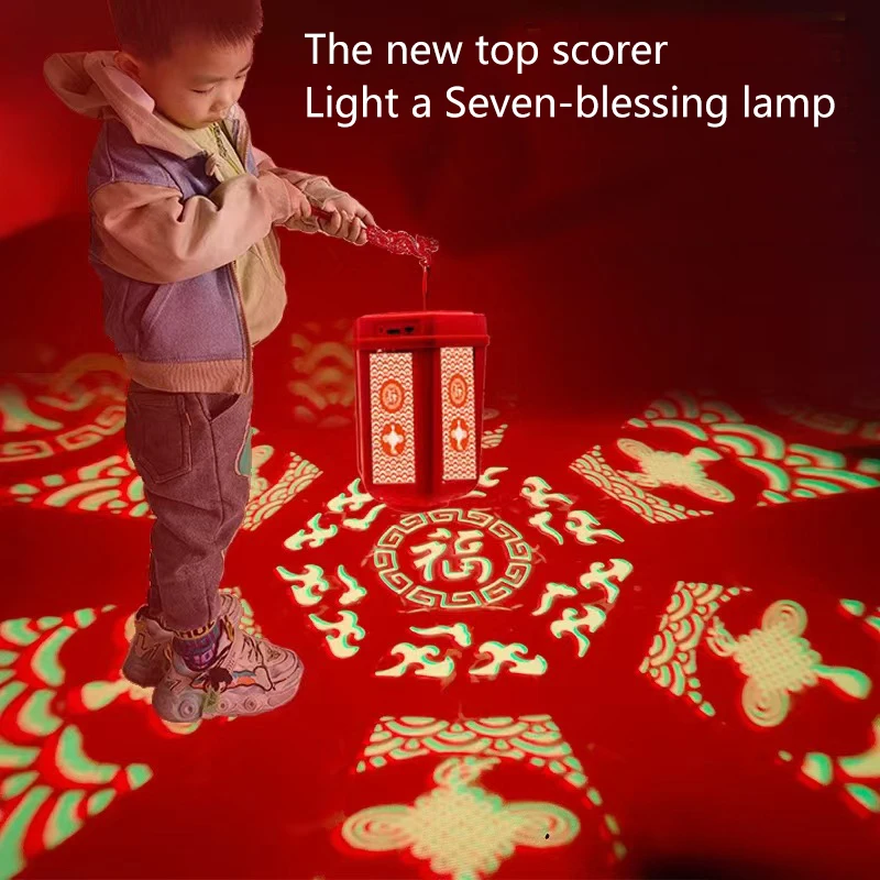 فانوس شخصية "فو" محمول جديد e27 برغي من النوع الدوار لمهرجان الربيع "فو" فانوس ديكور جو احتفالي