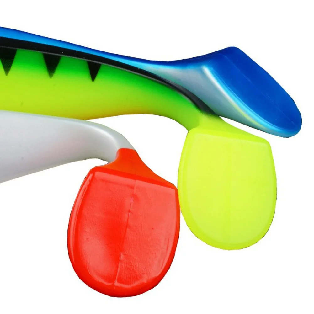 

Большая приманка для морской рыбалки из ПВХ, 23 5 см, 4 шт., мягкая приманка с Т-образным хвостом для морской ловли окуня и скумбрии в различных условиях воды