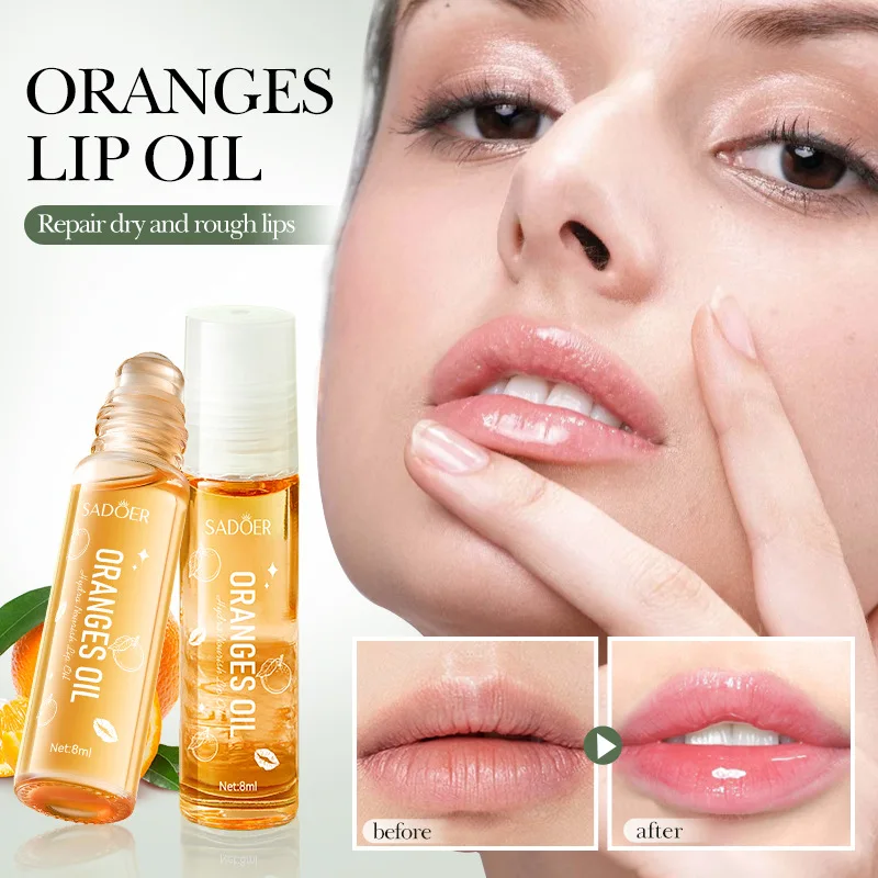 

Orange Hydrating Nourishing Lip Oil - Moisturizes Lip Area for Autumn & Winter