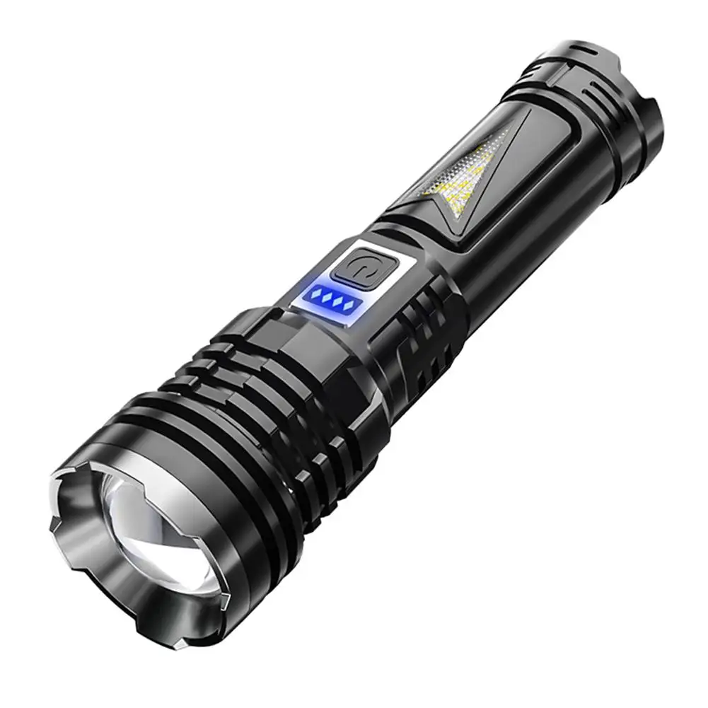 1200 Lumens 5 Models Switch Multifunctional Flashlight Emergency With Light Rechargeable Zoom Strong Side Telescopic Light W5I2