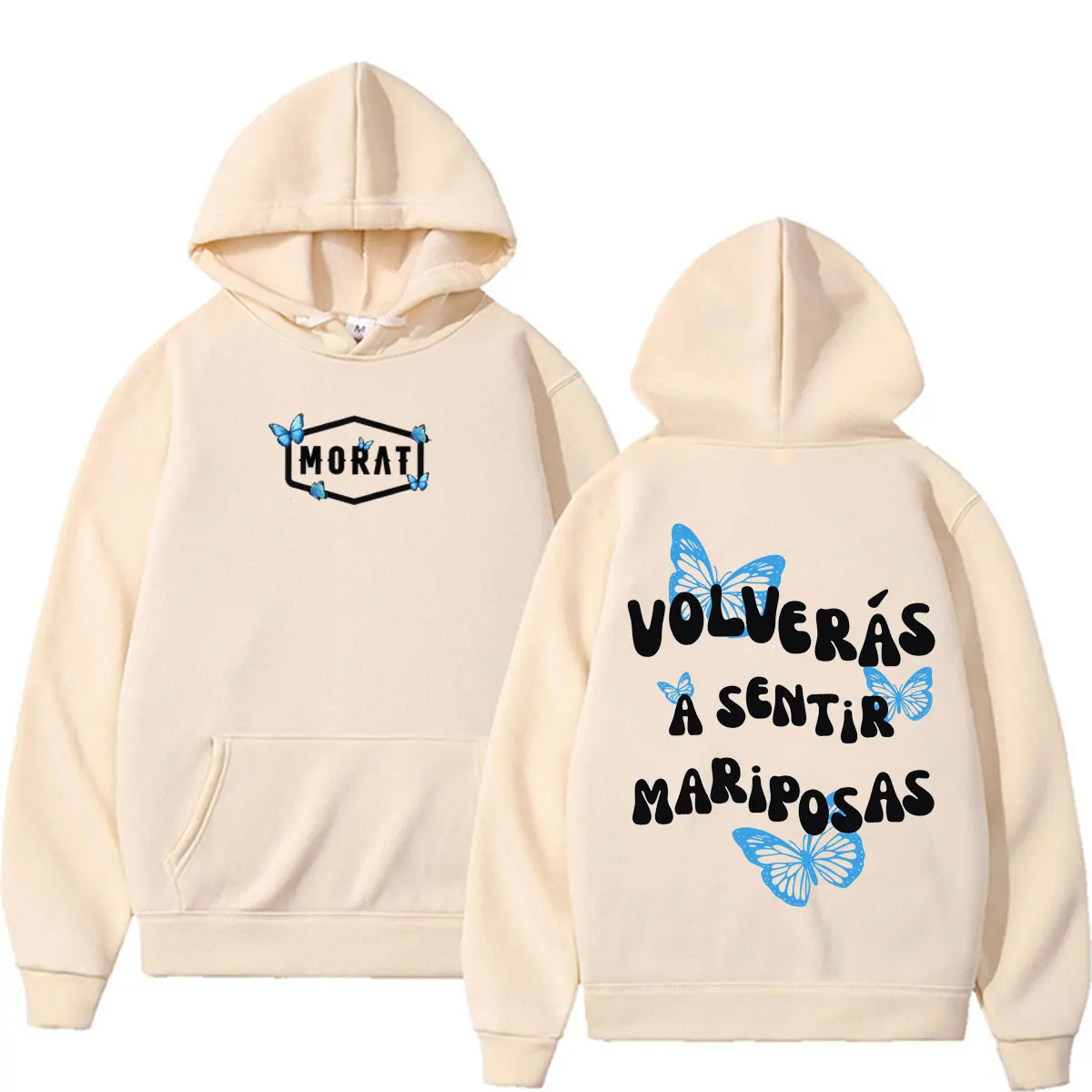 Band Morat Volveras A Sentir Mariposas Merch Hoodies Herren Damen Mode Hip Hop Rock Sweatshirts Fleece Casual Oversized Hoodie – Detail 6