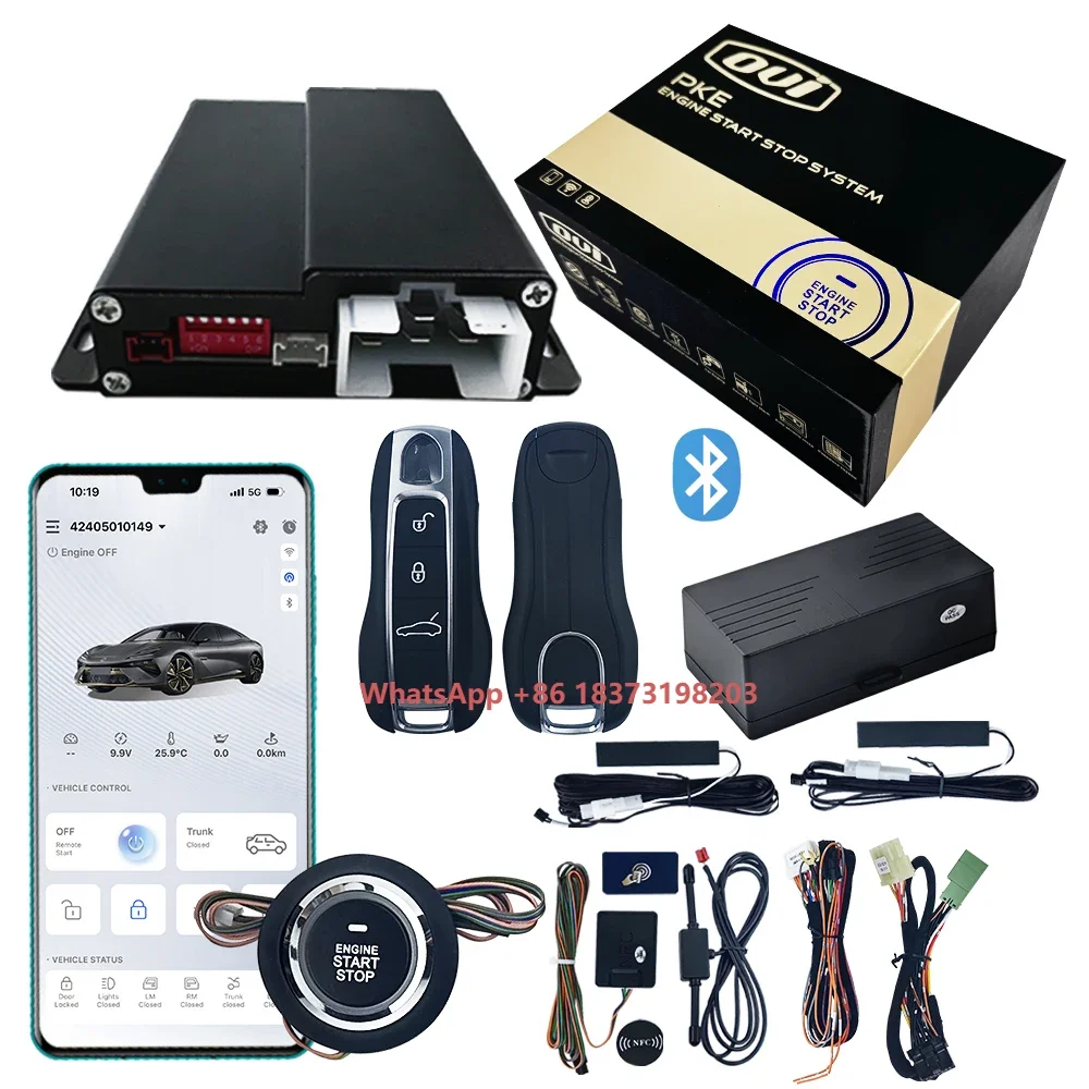OVI Keyless Car Alarm System with Remote Start/Stop Engine Smart Phone  Remote Start System for Porsche Macan Keyless Entry