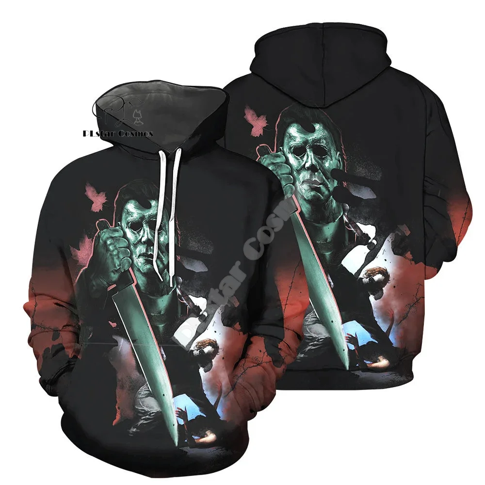 Cosplay Halloween Horror Terror Movie Michael Myers Vintage Retro Graffiti 3DPrint Pullover Streetwear Casual Jacket Hoodies N5