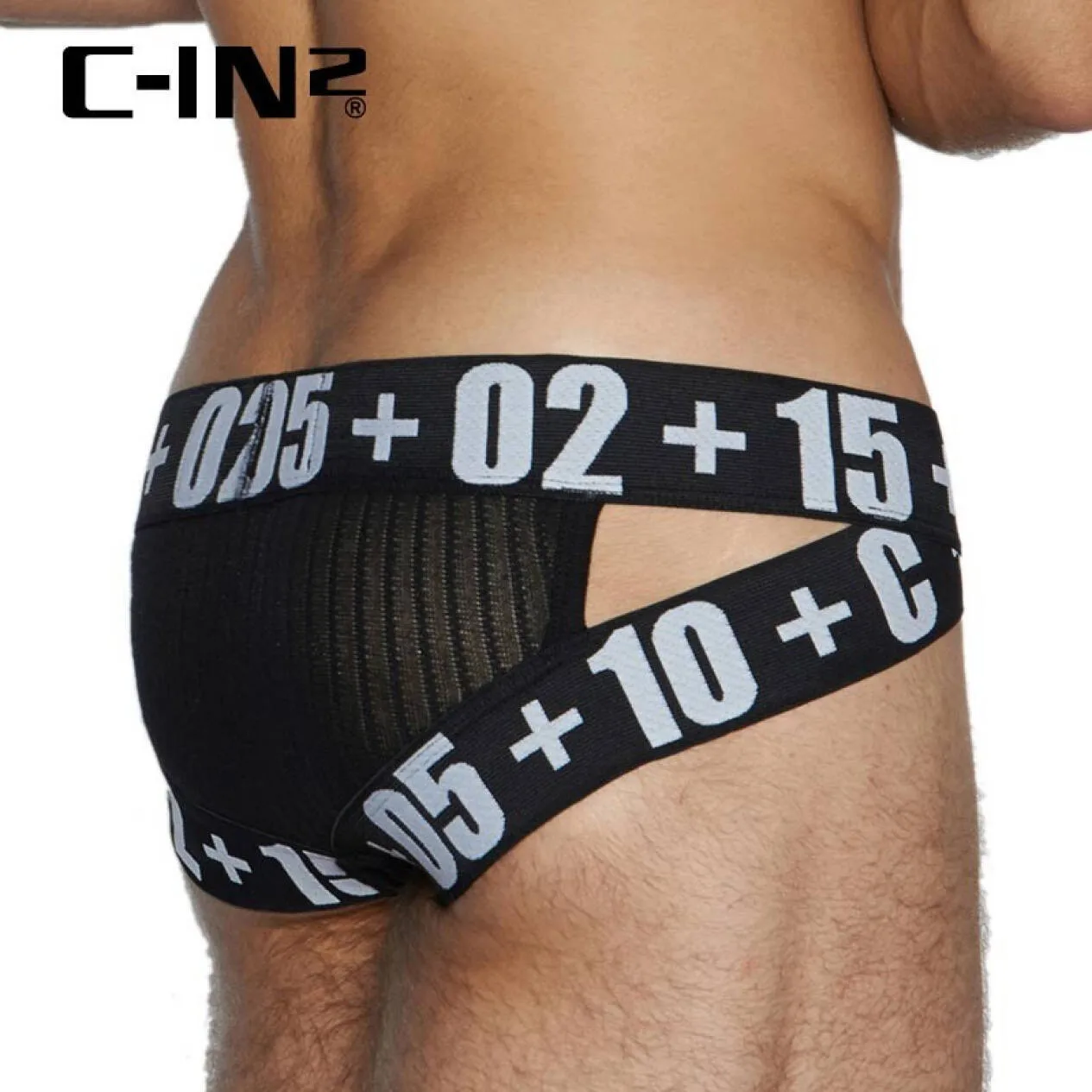 C-IN2 Men's Sexy Baixa Cintura Elástica Esportes Briefs, U Convex Flirty High Fork Butt Lifting Calças Assentamento, Calcinhas