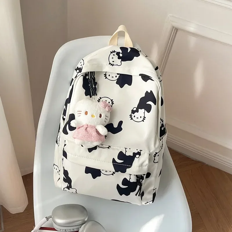 Sanrio HelloKitty Cute Cartoon Girl Duża pojemność Prosty styl college\'u Studenci Nastolatki Plecak kampusowy Plecak do szkoły średniej