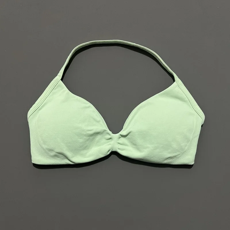 Sportbeha met bandjes Yoga-ondergoed Dames Gym Top Hardloopoefening Backless BH Hoge ondersteuning Actieve slijtage Fitness Workout Halter