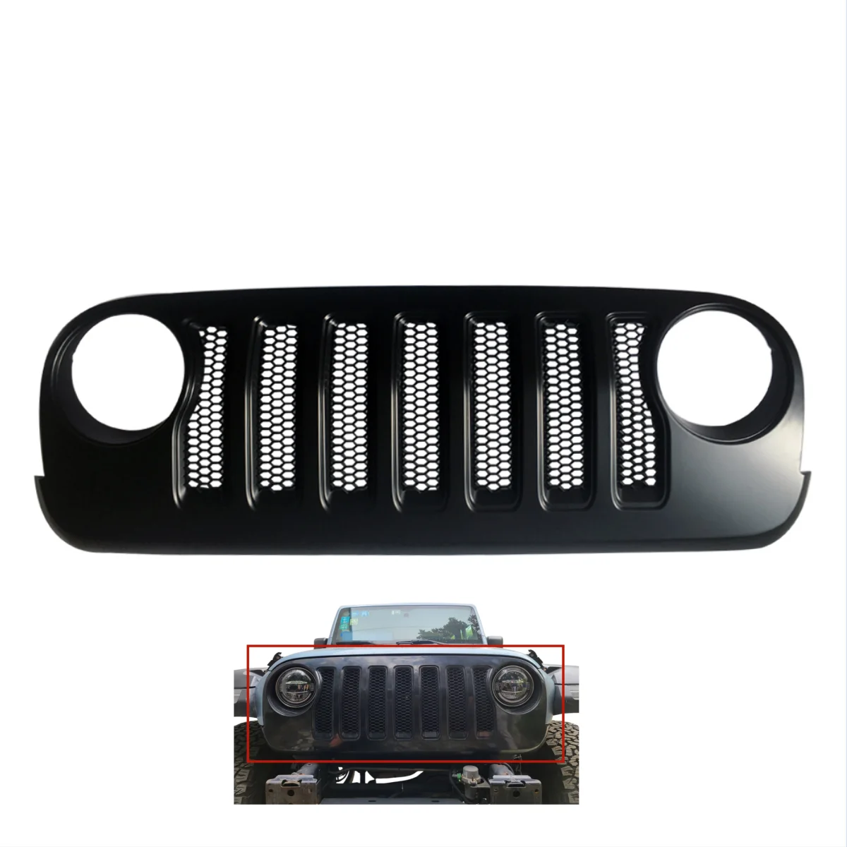 

lantsun for Jeep JK to JL Style Front Grillelantsun For Jeep Wrangler JK 2007-2017 lantsunJ373