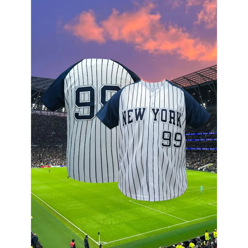 

Мужской бейсбольный трикотаж Нью-Йорка с вышивкой, дышащий бейсбольный топ с короткими рукавами для тренировок и соревнований, модная мужская спортивная одежда