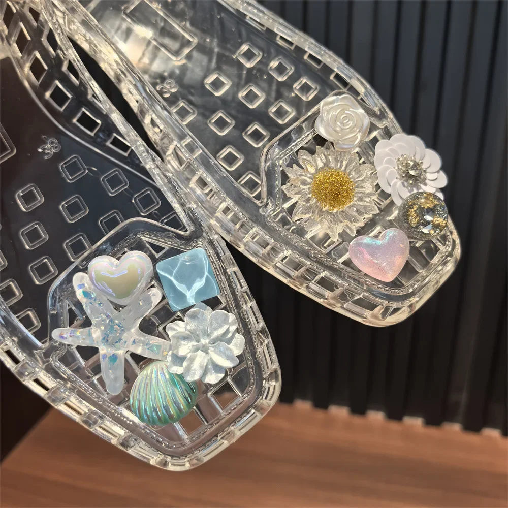 Fashion Crystal Shoes Decorations Advanced Bead Flower Pearl Bow Sequin Shoe Charms Set DIY Detachable Shoes Accessories 1Set