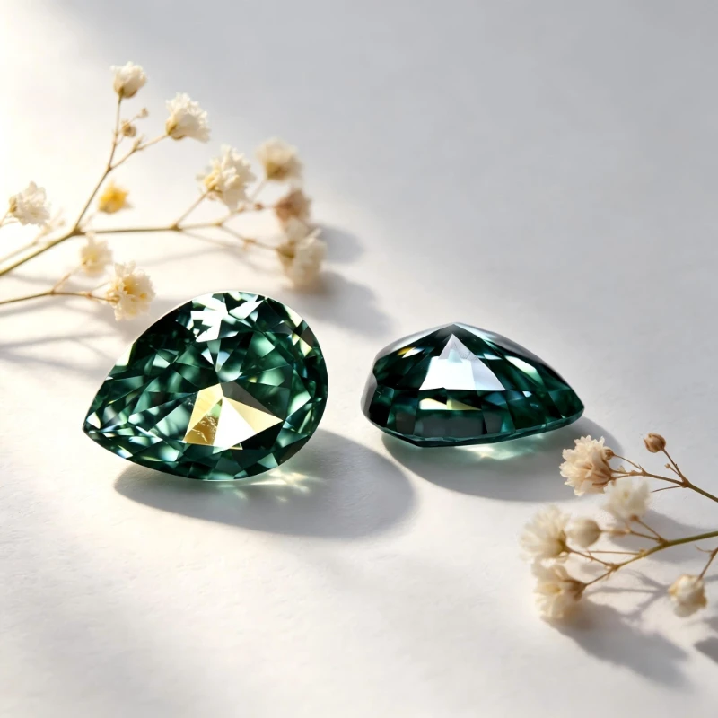 Kubischer Zirkonia Birnenform Künstlicher Zirkon Paraiba-Farbe 5A+ Qualität CZ 4K-Schliff Crushed-Ice-Schliff Hochkarätiger Diamant – Detail 2
