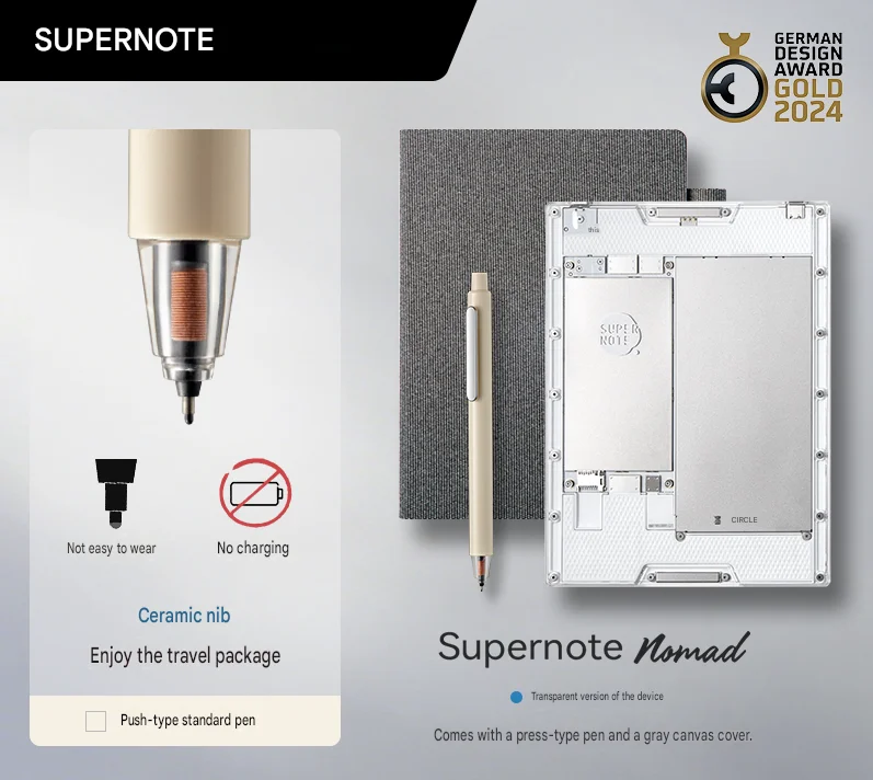 Supernote Nomad A6 X2 Caderno Digital com Tela E Ink de 7.8
