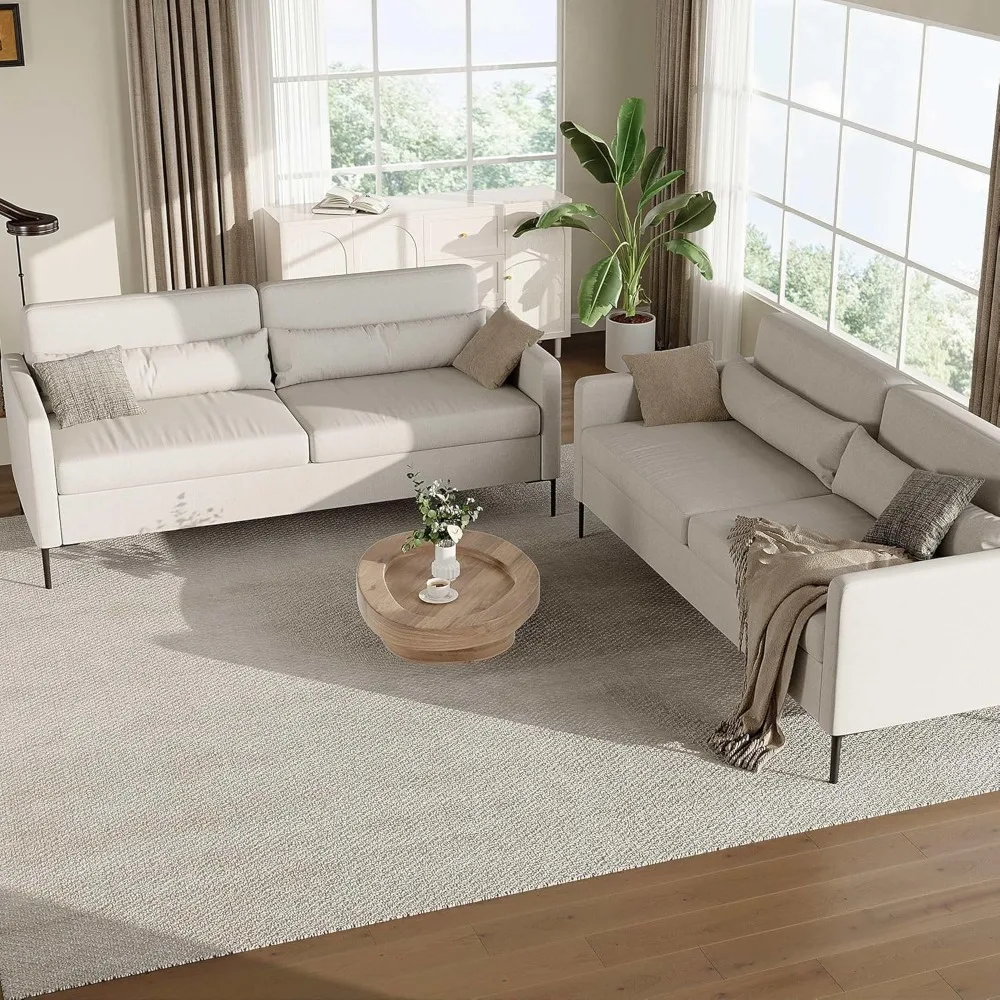GarveeHome Sofá de 3 lugares de 80 polegadas com assentos extra profundos, sofá para sala de estar, sofá moderno e sofá com braços confortáveis e