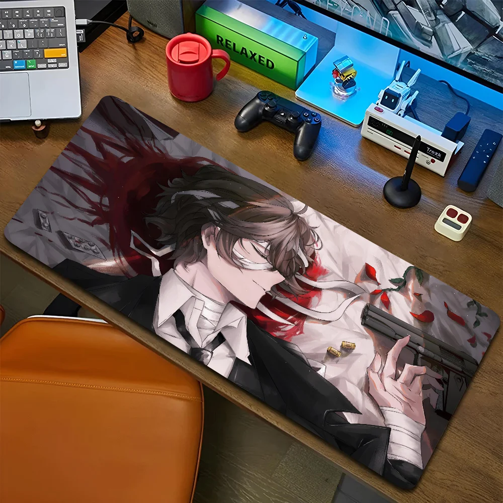 1pc hot anime cool D-dazai Osamu Non-slip Mouse Pad Suitable For Office Computers Laptops E-sports Game Desk Mats XXL Keyboard