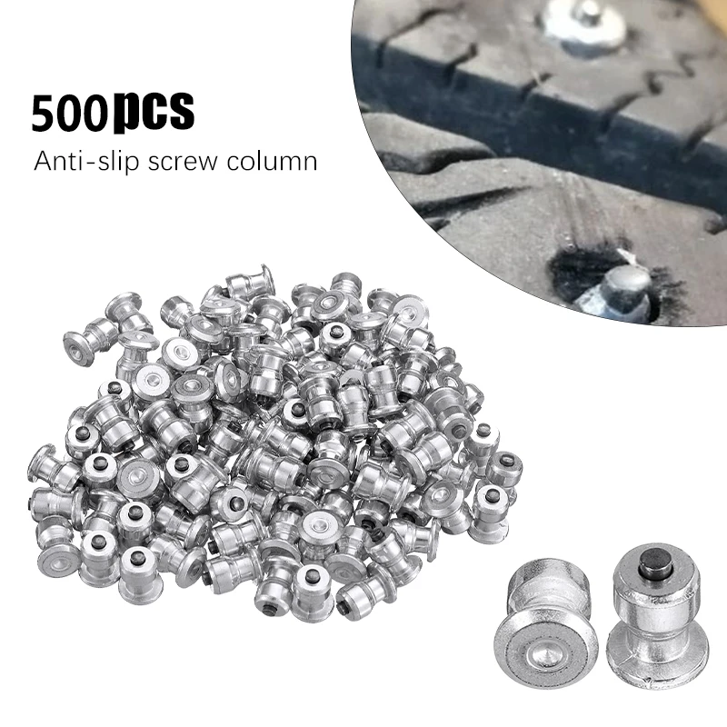 100/500Pcs 12mm Chains Spikes Studs Winter Anti-Snow Spikes Car Wheel Tire Stud Screws Motor Vehicles Anti-Slip Stud Tire Cleat