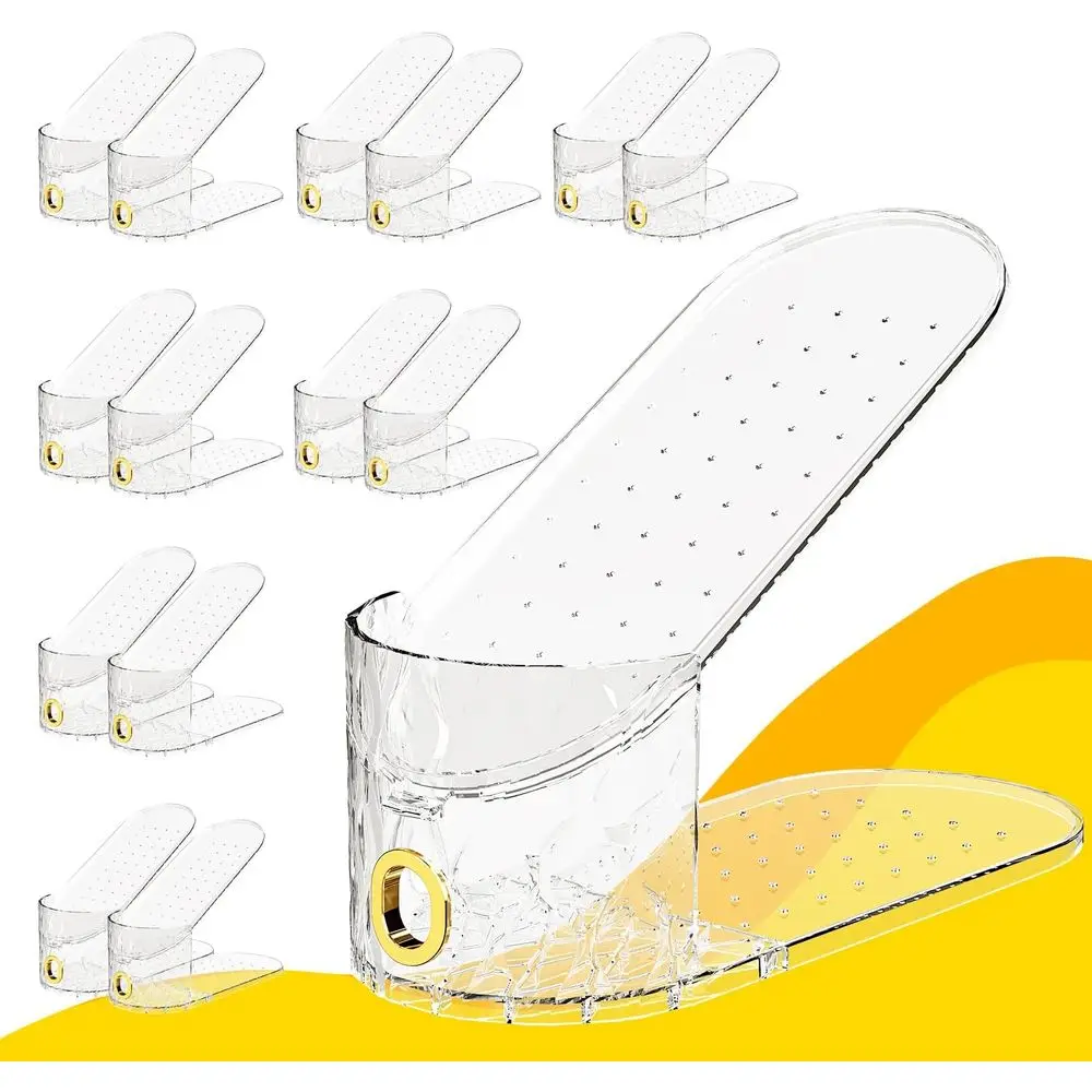 

Набор из 15 регулируемых подставок для обуви, прозрачные двухслойные органайзеры для экономии места, прочные складные держатели для обуви