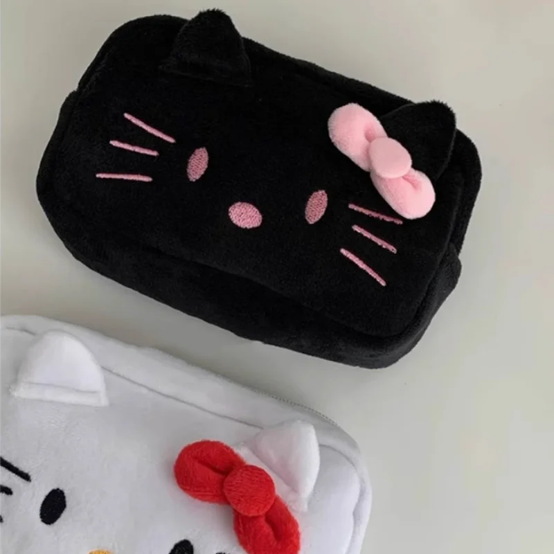 Hello Kitty Plush Bag Anime Sanrio Cosmetic Storage Bags Cute stationery Cartoon Kawaii Pencil Case Girl Birthday Gifts Portable