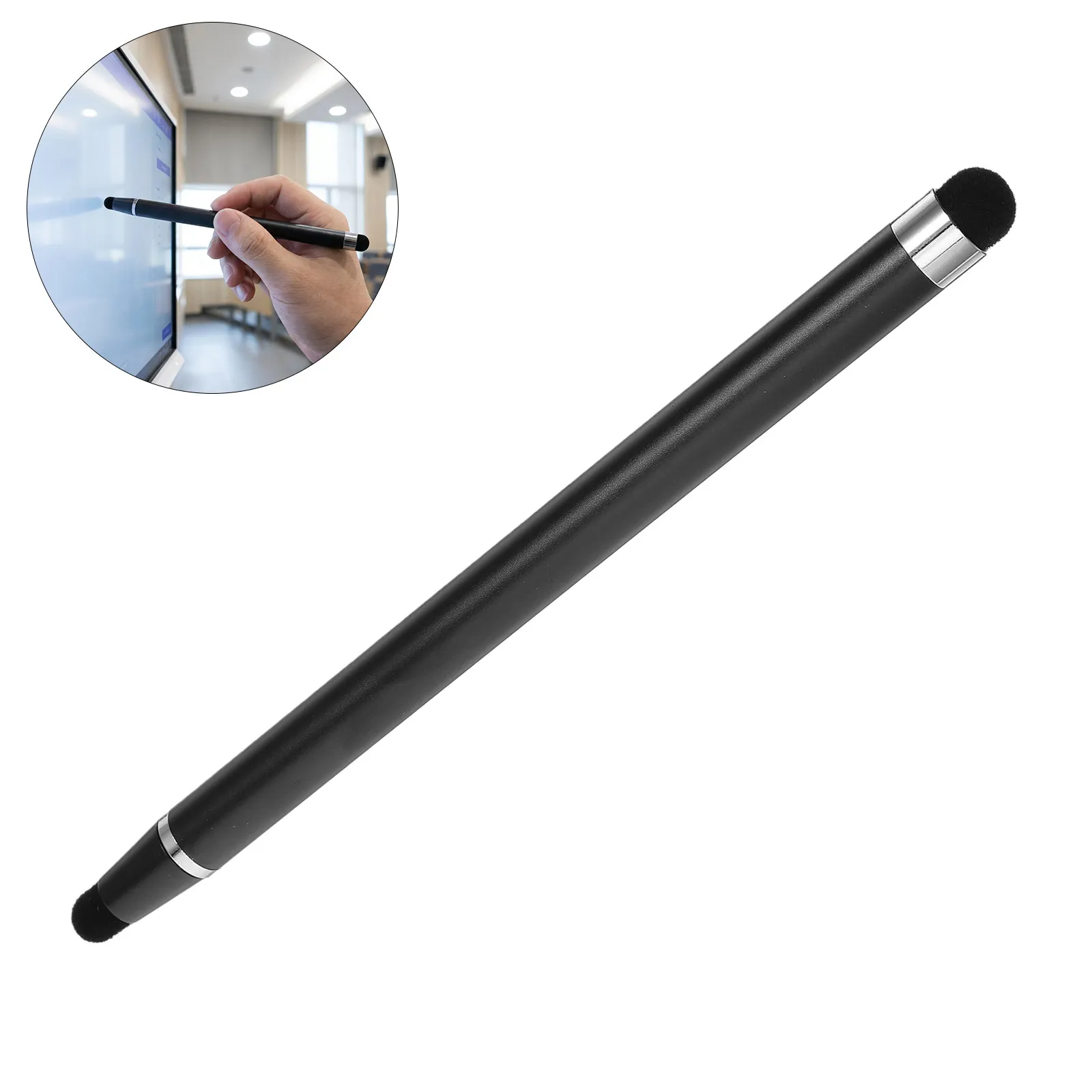 Universal Stylus Pen Telescopic Dual Tip Black Retractable for Touchscreen Whiteboard Tablet Precise Drawing Writing Electronic