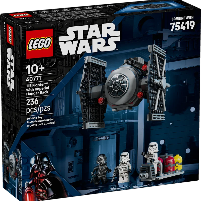 LEGO® 40771 TIE Fighter™ with Imperial Hangar Rack 3 Star Wars™ Minifigures Brick Building Set Toy for Kids Aged 10+ 236Pieces moc