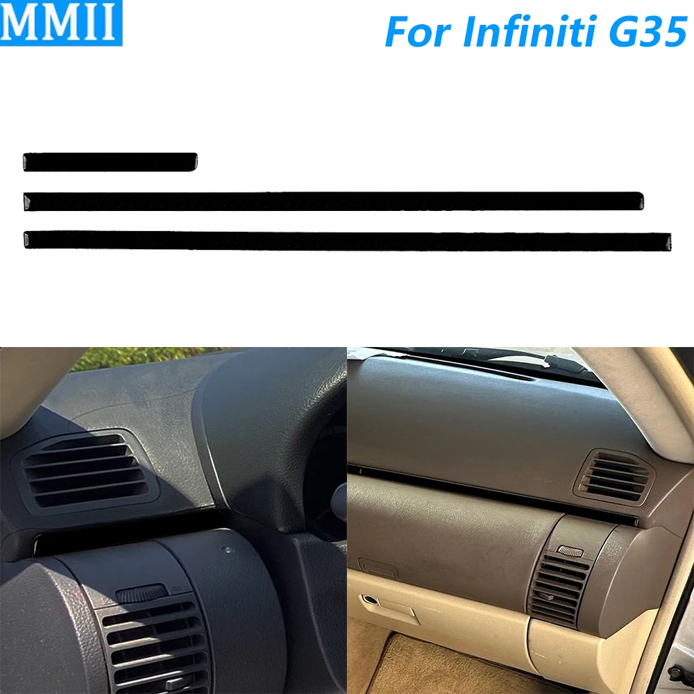For Infiniti G35 2005 2006 Piano Black Central Control Instrument Dashboard Panel Trim Strips Car Accessories Decoration Sticker