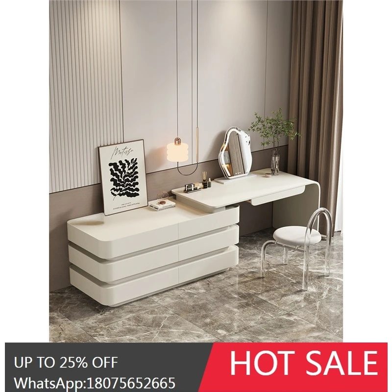 HLZ Italian Minimalist Dressing Table and Chest of Drawers Integrated Bedroom Modern High-end Expandable Makeup Table