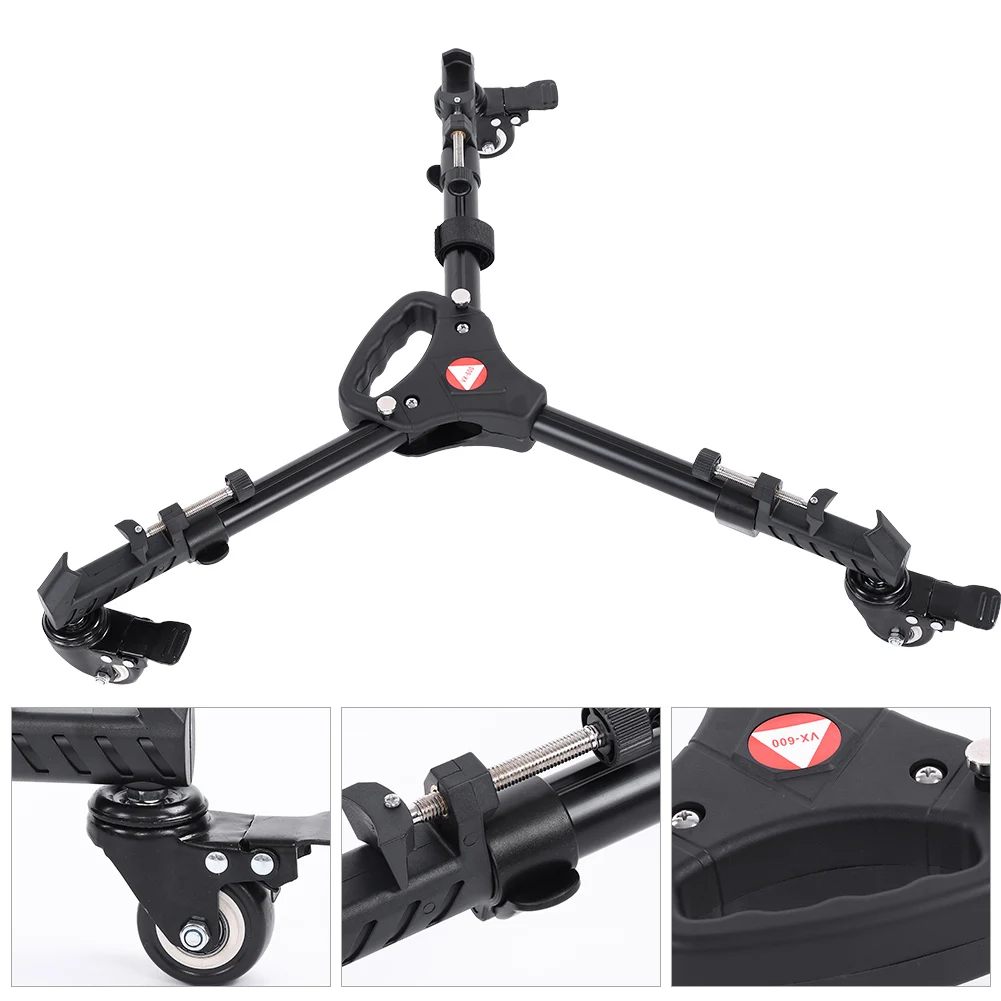 Camera Tripod  VX-600 Foldable Tripod Dolly 3 Wheels Stand Pulley Base Universal Camera Foldable Tripod Tripod Pulley