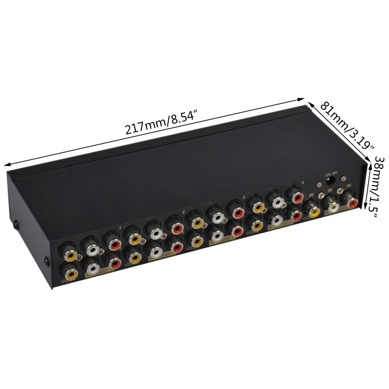 8-weg Composiet RCA Splitter 1X8 Video 1 in 8 uit Selector Box Splitter Distributeur voor STB DVD HDTV