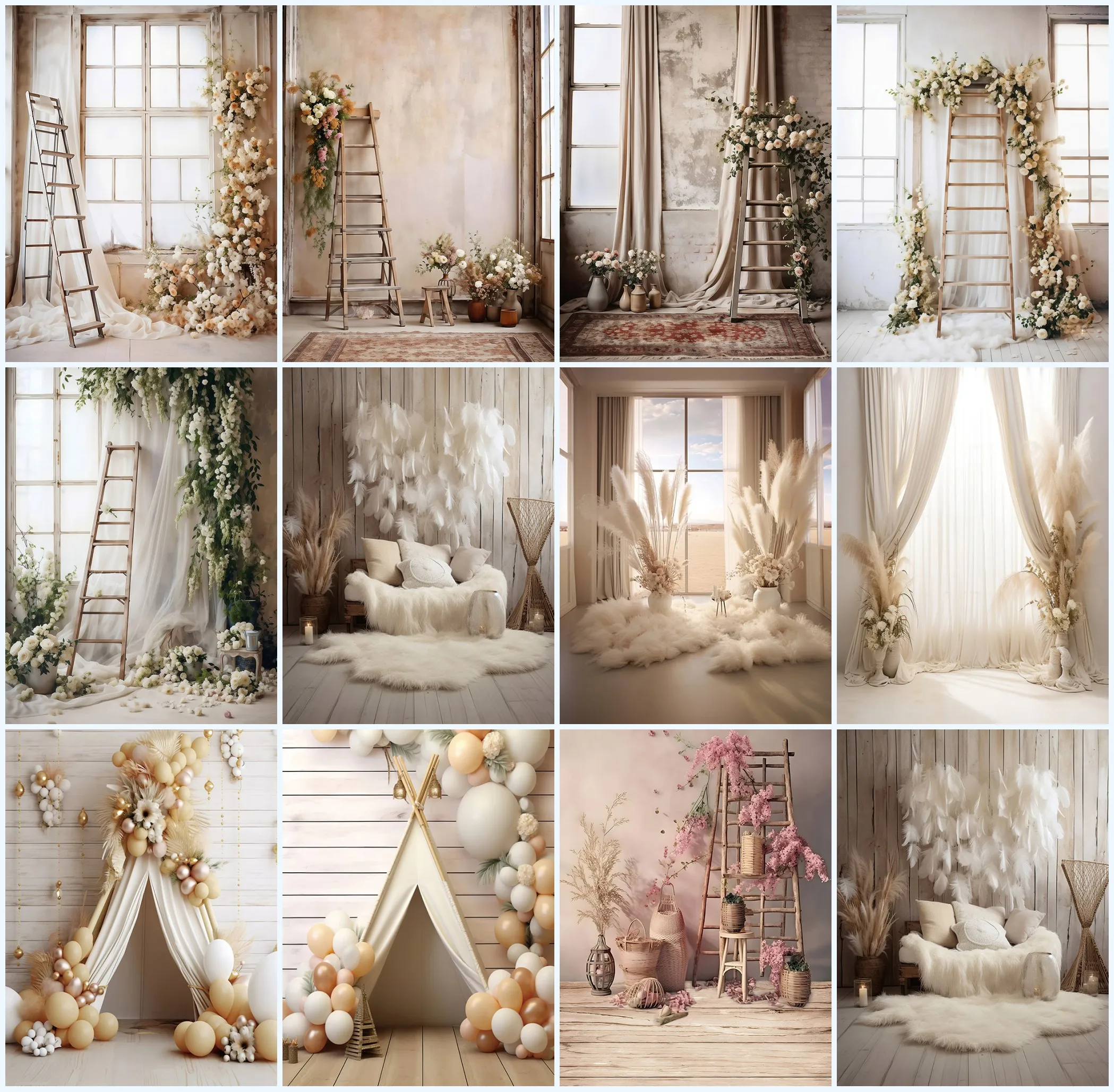 Mehofond Photography Background Vintage Wall Interior Windows Wedding Pregnancy Women Art Portrait  Photos Backdrop Photocall