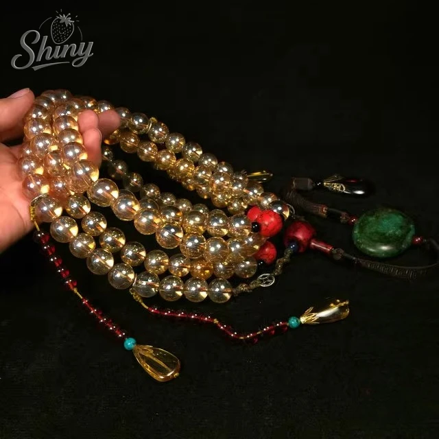 

Antique Collection Chinese Qing Dynasty Jade Round Bead Chaozhu Necklace Turquoise Buddhist Beads