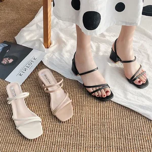 Frauen mit hohen Sandalen offener Finger, ungezwungene weibliche Schuhe, Quadratschuhe, Knöchelgurt, Frauenschuhe, Sommer, neu, 2022 10 Hauptverkäufe Sandalia Atar Knöchel - №9
