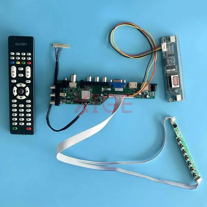 

LCD Controller Board Fit LP150X12 QD15XL11 QD15XL15 N150X7 30Pin LVDS 1024*768 2CCFL Digital DVB Kit IR+AV+USB+HDMI+VGA Monitor