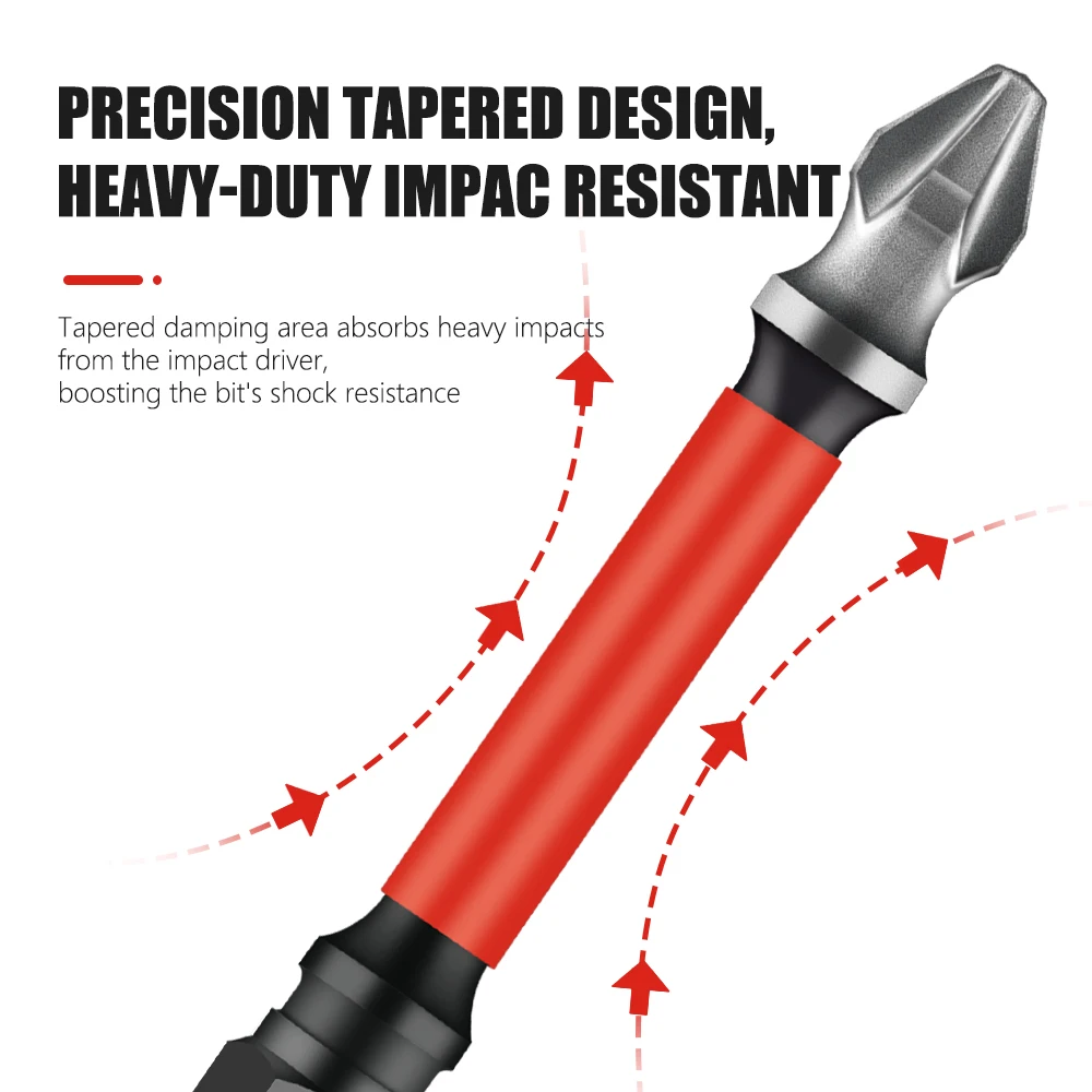 AURWOF 1 pz antiruggine resistente agli urti punta per cacciavite in acciaio legato punta per cacciavite Phillips punta per trapano elettrico magnetico P13PH2025
