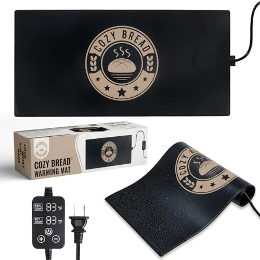 

Коврик для расстойки хлеба на закваске для домашних пекарей | Марка США | Хлебный профенер с термостатом (10 x 21 дюйм) | Подставка для теста с подогревом