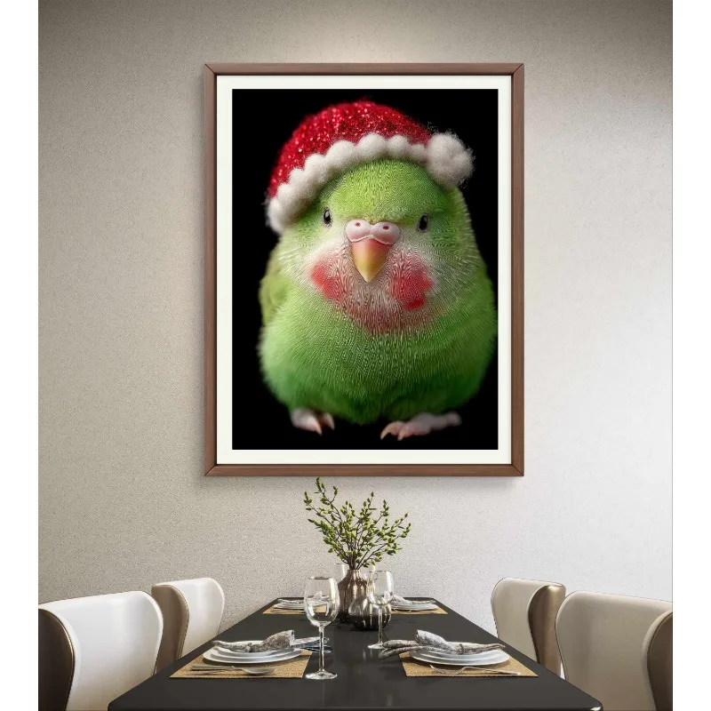 عيد الميلاد الحيوان المشارك مضحك الأسد الكلب الببغاء الدب القطبي في سانتا القبعات جولي طاقم احتفالي حفلة جدار الفن لديكور غرفة المعيشة #4