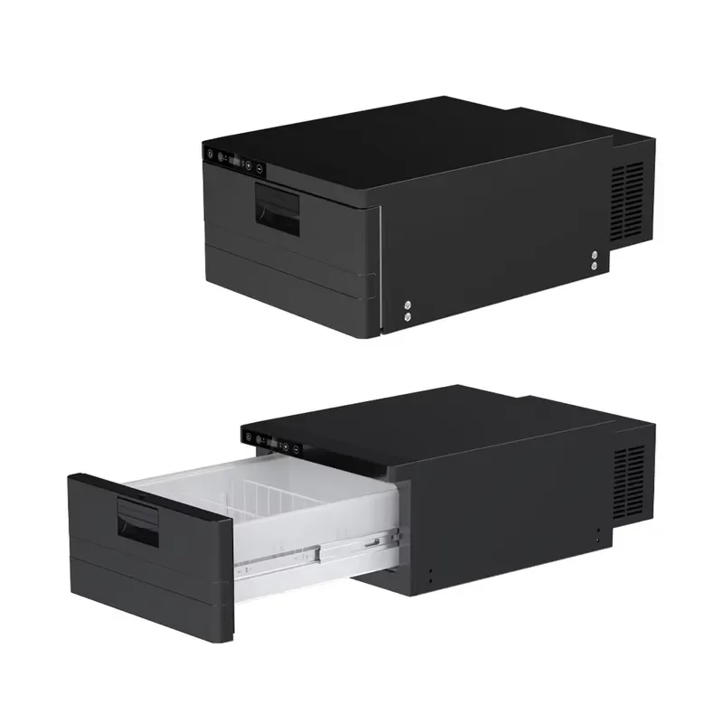 31L Portable Car Freezer 12V 24V DC AC Compressor Refrigerator for Truck Road Trip Durable Plastic Cooling Box Auto Fridge