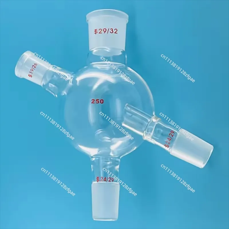 Glass Four-way Bottle, Feeding and Discharging Piston Valve, Rotary Steaming Feeding Pipe 19 #rotary Steaming Bottle