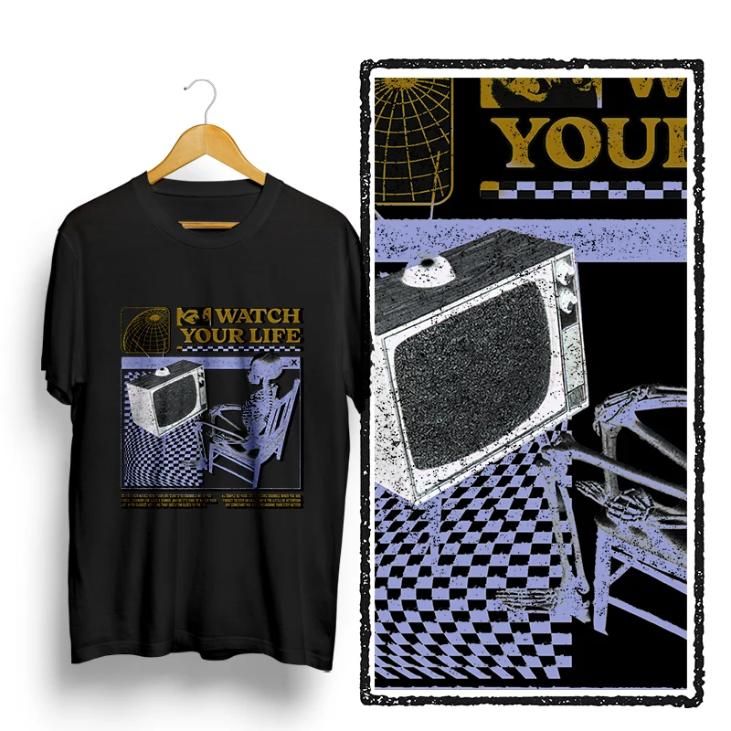 Coolmind U0005-T2 Funny Skull Graphic Exclusive Print Men T Shirt Big Size Cotton Tshirt Men Funny Tee Shirts
