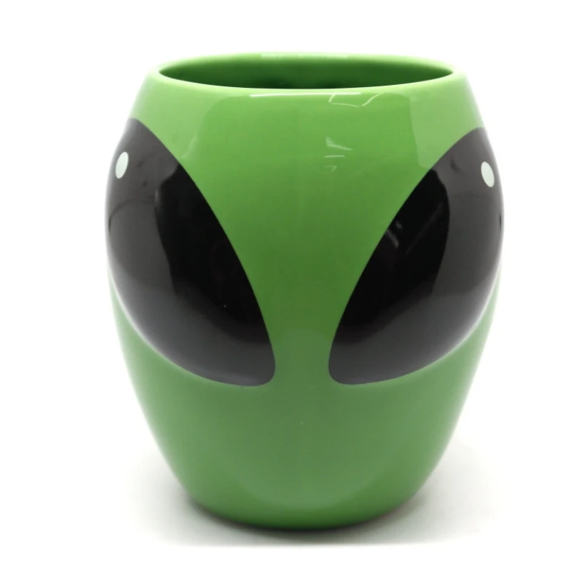 Green 3D Alien Mug Glazed Ceramic Coffee Cup Space Universe UFO Design Gift Party Favor for Kid Boy Creative Gift