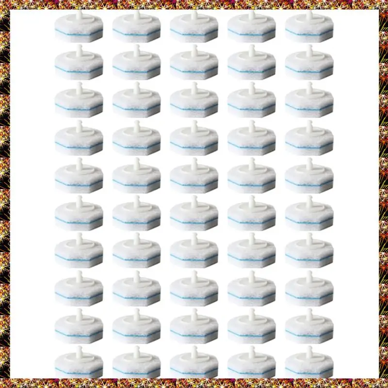 BTCL 50Pcs Toilet Cleaning Sponge Heads Disposable Toilet Brush Bilayer Sponge Toilet Brush Refills Cleaning Wand Refills