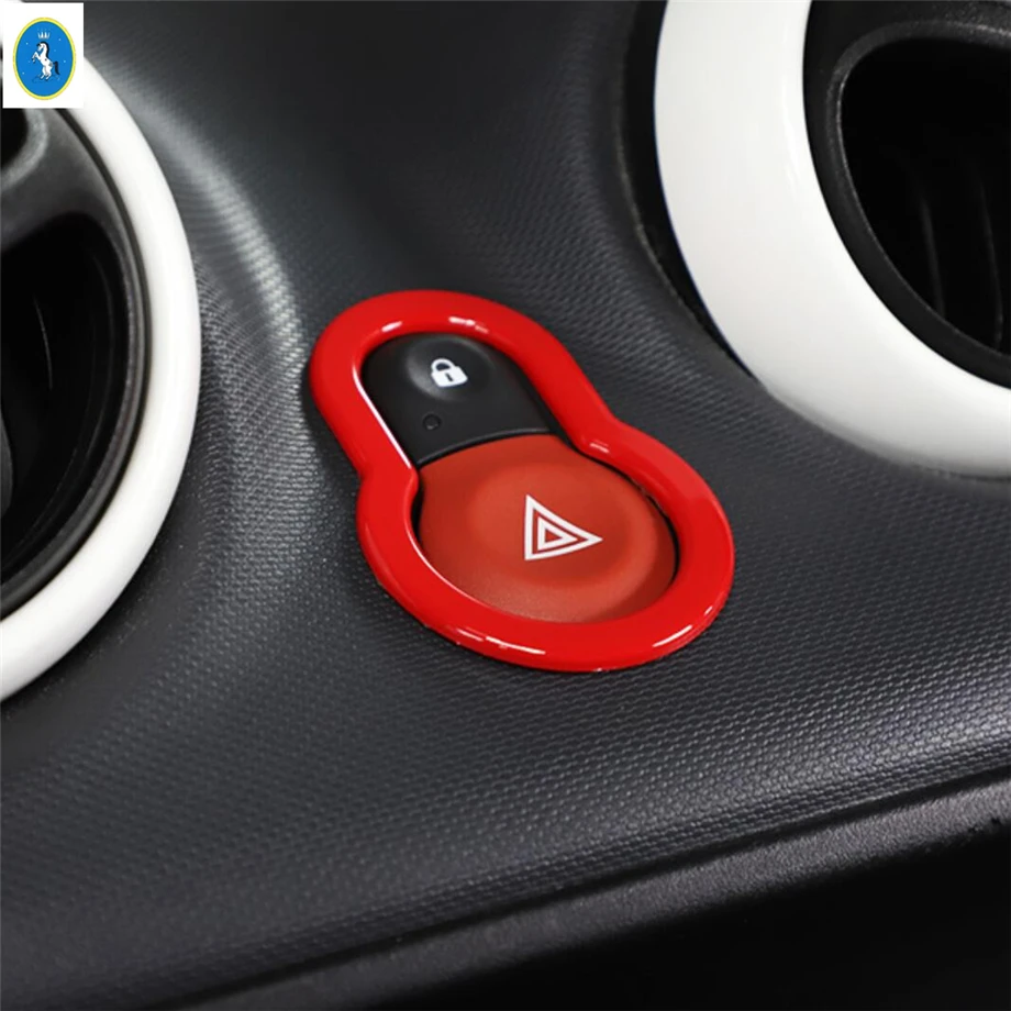 Red Car Dashboard Air AC / Gear Shift Control Panel / Door Handle Bowl Accessories Cover Trim For Smart 453 Fortwo 2015 - 2021