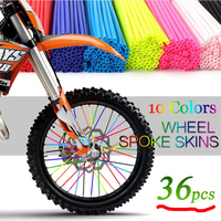 36PCS 17cm Universal Dirt Bike Spoke Covers Motorcycle Wheel Rim Spoke Wrap Kit Skins Protector Cover For Motocross Bicycle Bike