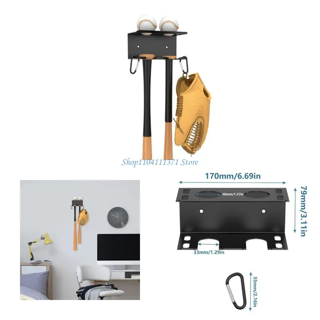 

P9FC Baseball Bat Holder Metal Baseball Bat Hanger Baseball Bat Storage Rack