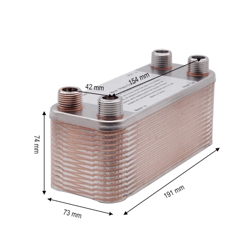 20/30/40 Plates Heat Exchanger Wort Chiller Stainless Steel Counterflow Chiller Homebrew Beer Copper Brazed Floor Water Heating