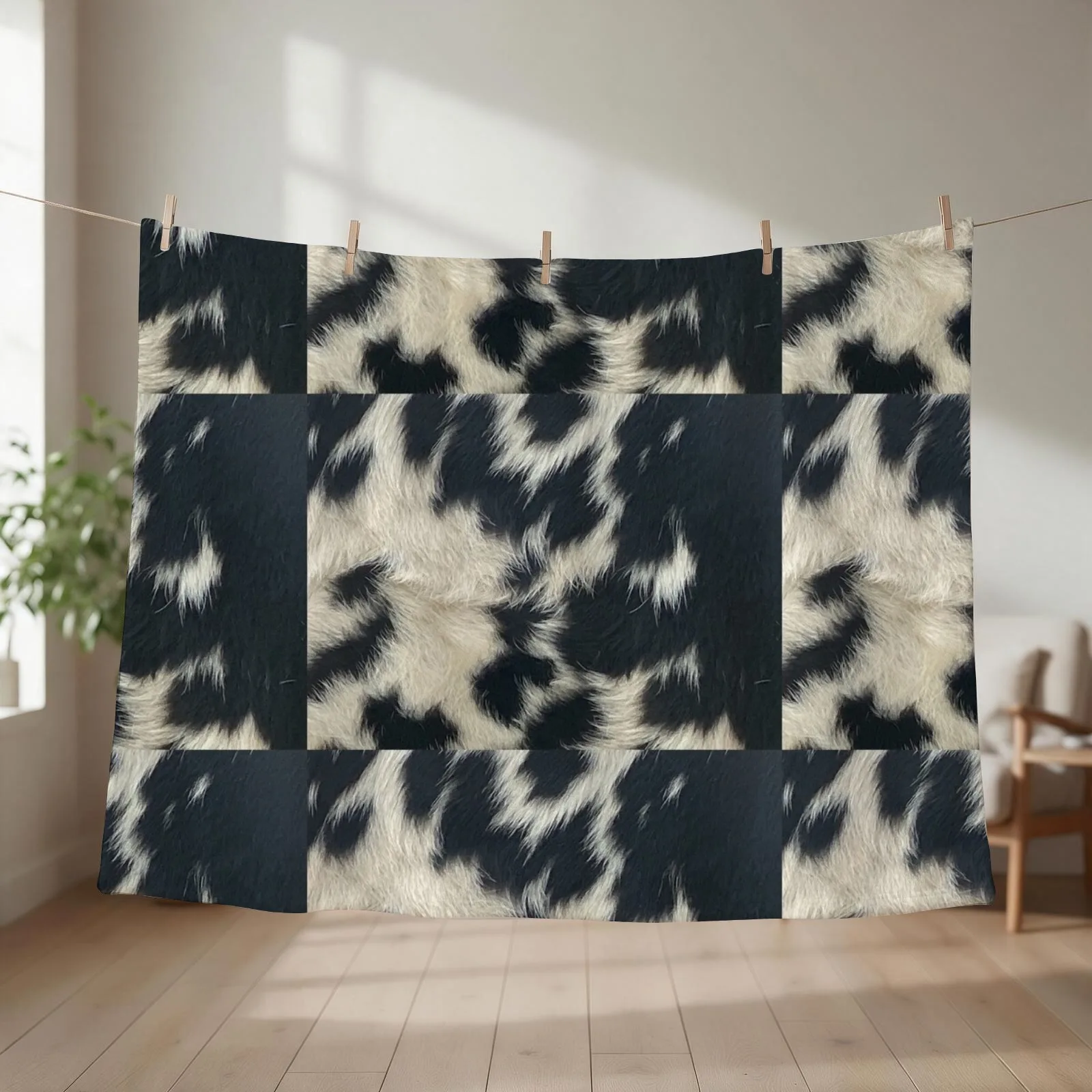 COW LOVERS SPECKLE PARK HIDE PRINT Throw Blanket couch cozy soft plush fuzzy picnic outdoor blanket