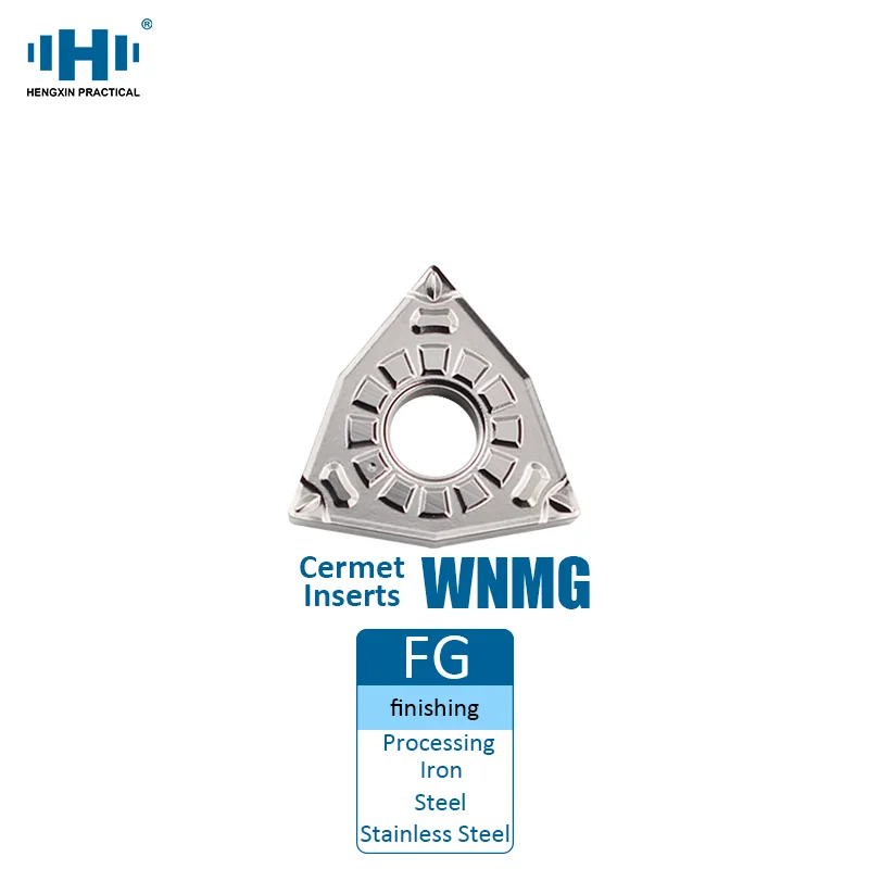 HENGXIN 10pcs WNMG060404 FG WNMG Carbide Cermet Inserts CNC Machine Tools Metal Lathe Cutter Cutting Tool Iron Stainless Steel