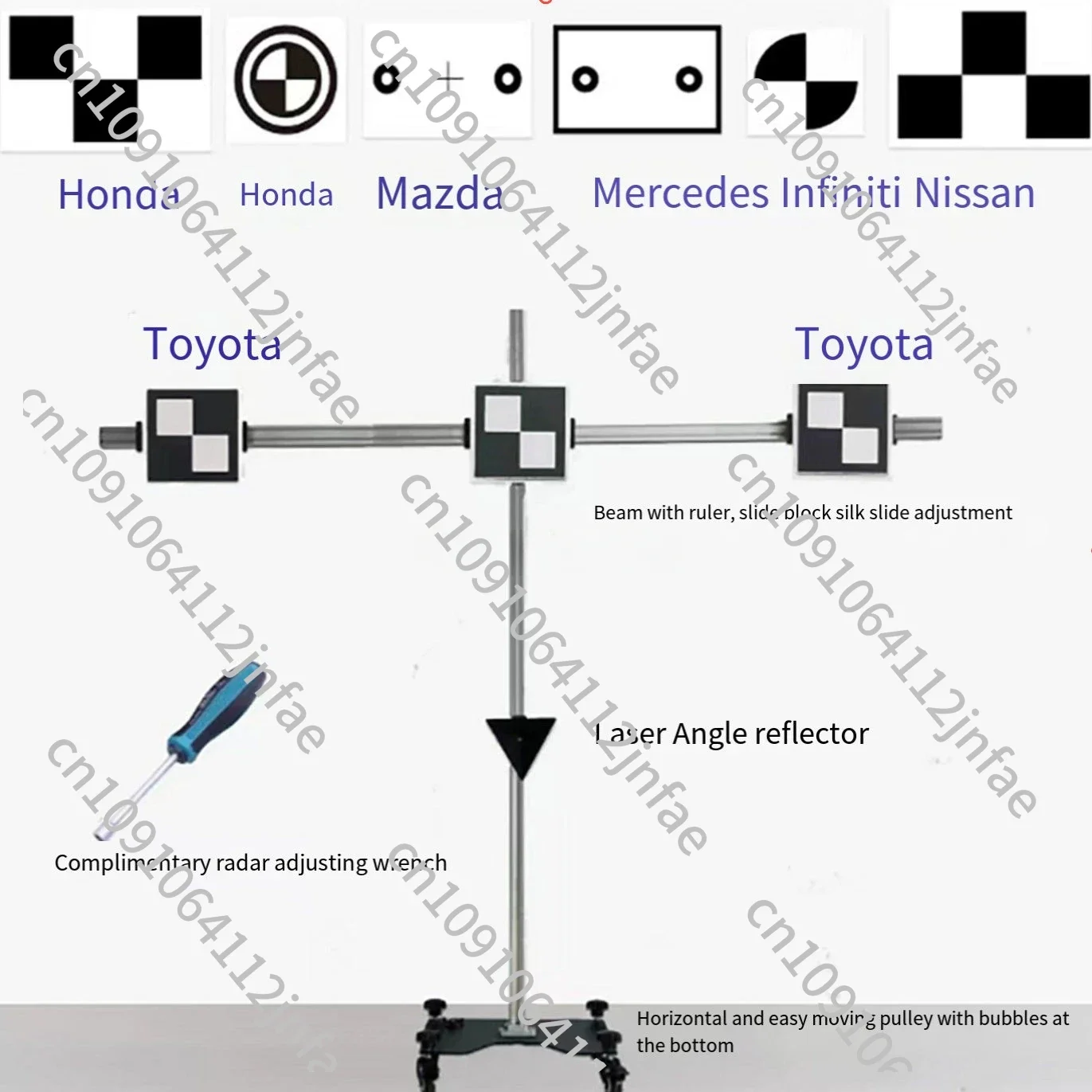 Acc Radar Corner Reflector Suitable for Toyota Honda Volkswagen Camera Calibration Tool ADAS Complete Set