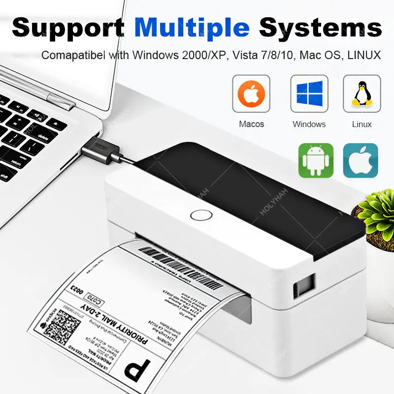 Shipping Label Printer Address Thermal Label Printer 4X6 Barcode Printer USB Bluetooth WIFI High Speed Label Maker