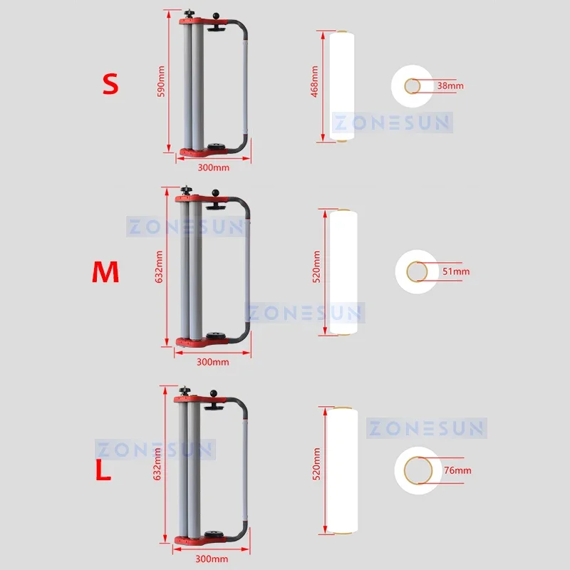 ZONESUN Manual Stretch Film Dispenser Wrap Handle Wrapping Tools Pallet Wrap Wrapper Packing ZS-SFD1