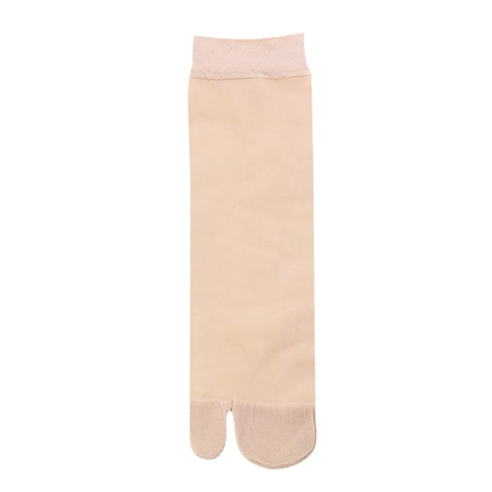 10Pairs Elastic Invisible Sheer Glass Silk Socks Transparent Simple Two Toe Socks Ultra-thin Hosiery Split Toe Tube Sock Women