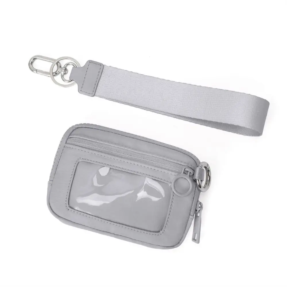 Porta carte da appendere in nylon alla moda Mini portafoglio portatile multi-carta Portamonete multifunzione impermeabile con cordino unisex
